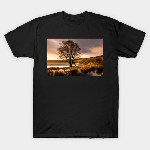 Sunrise on Loch Freuchie T-Shirt by jldunbar